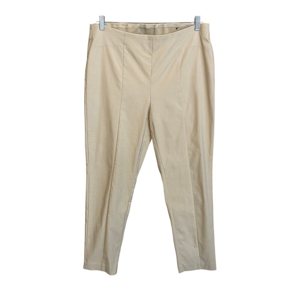 Chico's So Slimming Ankle Pants Sze 2 US 12 Tan Stretch Smart Casual Office Work